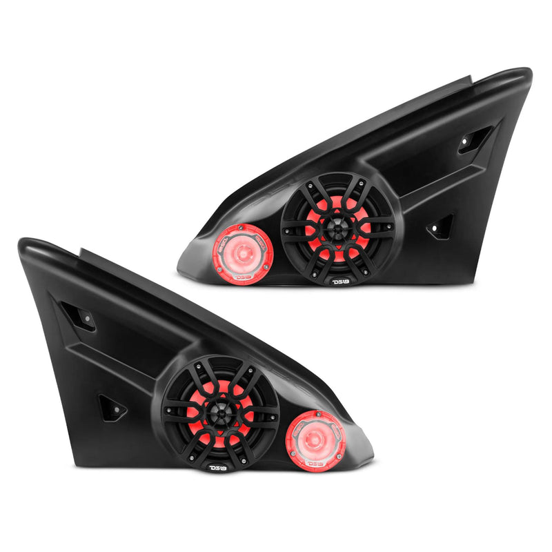 DS18 Polaris Sling Shot Arm Rest Enclosure Pair w/ NXL-6-BK & PRO TW1L ea.