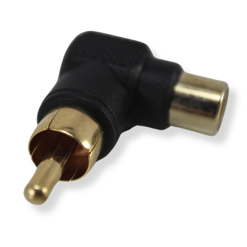 2 Pack Black-Red RCA Barrel Connectors Mini Right Angle Install Bay