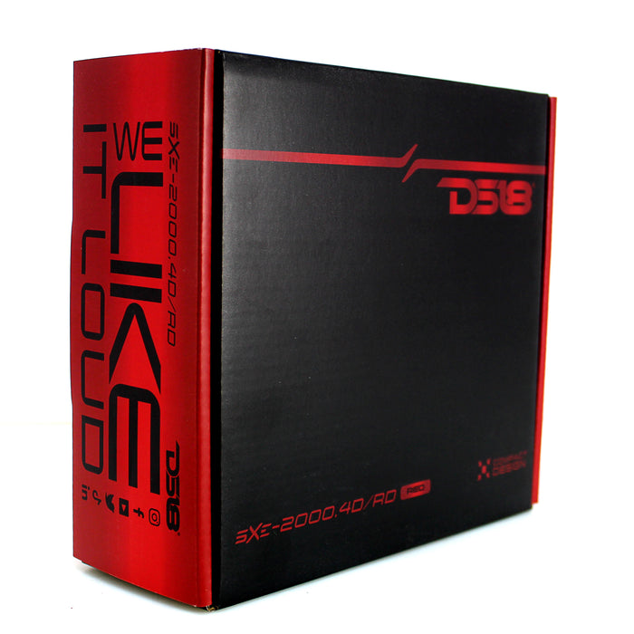 DS18 SXE Compact Amplifier 4 Ch Class D 4 Ohms 2000 Watts Red SXE-2000.4D/RD