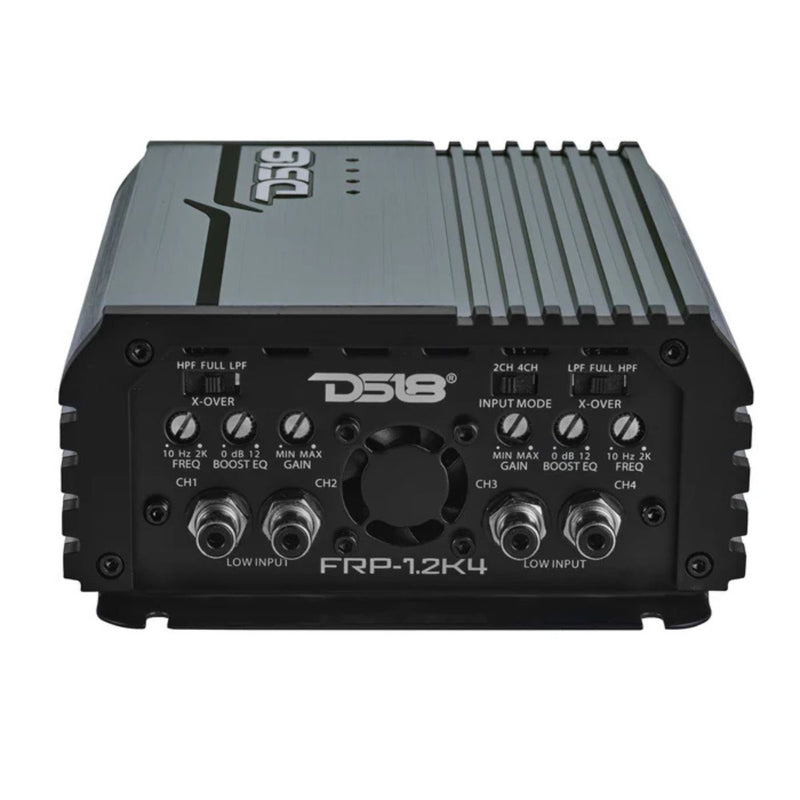 DS18 FRP1200W RMS Compact 4-Channel Full-Range Class-D Amplifier FRP-1.2K4 Grey