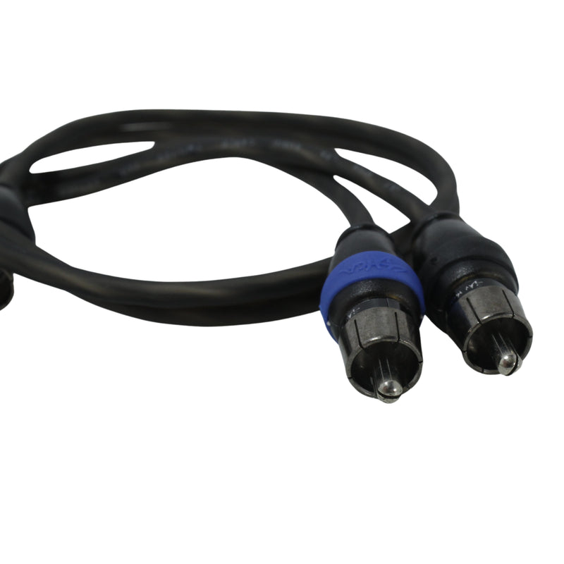 Sky High Car Audio Twisted 2-Channel Metal RCA Cable Wire 1.5 Feet