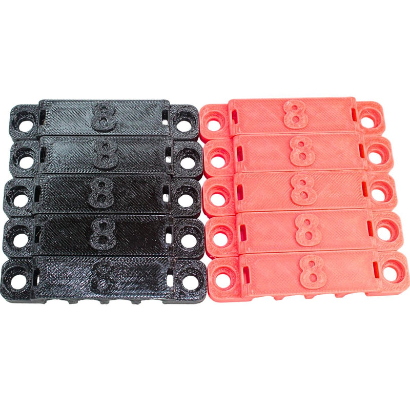 8 Gauge Cable Management Wire Comb Quad Slot Can Use w/ Cable Tie Red/Black