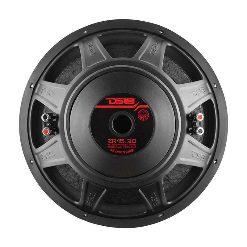 DS18 Elite-Z 15" 750Watts RMS Dual Voice Coil 2-Ohm Subwoofer ZR15.2D