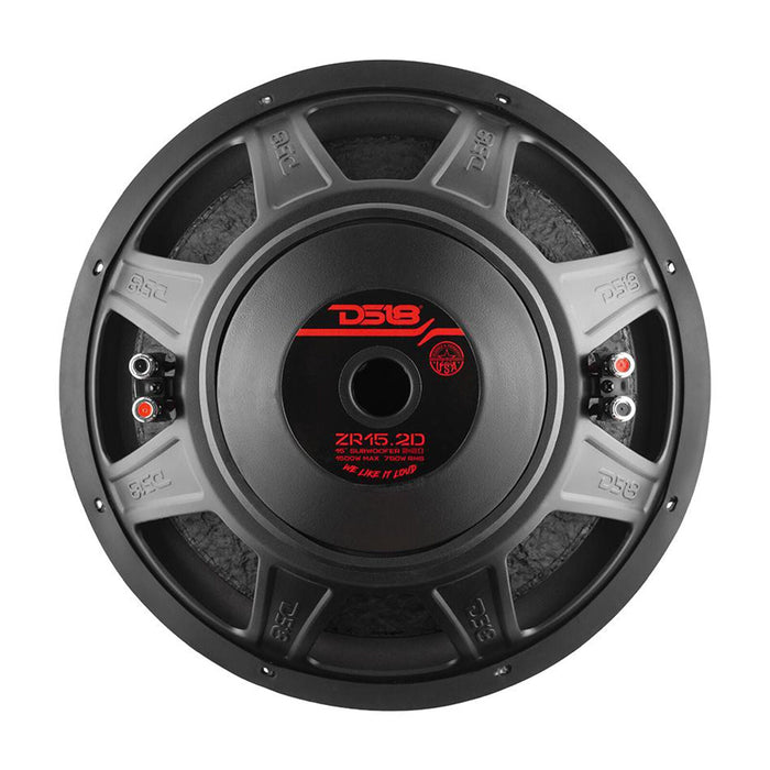 DS18 Elite-Z 15" 1500 Watts Dual Voice Coil 2-Ohm Subwoofer ZR15.2D