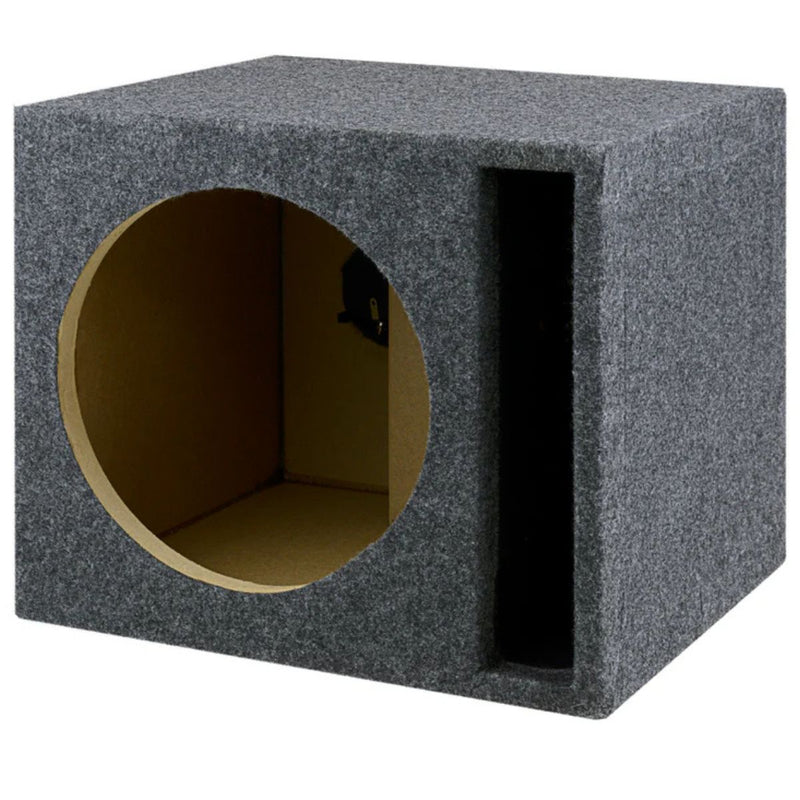 Single 10 Vented Carpeted Subwoofer Box Made w/ Heavy-Duty MDF Construction