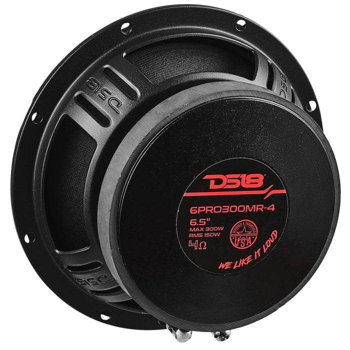 DS18 6.5" 150W RMS 4-Ohm SVC Pro Mid-Range Loudspeaker / 6PRO300MR-4