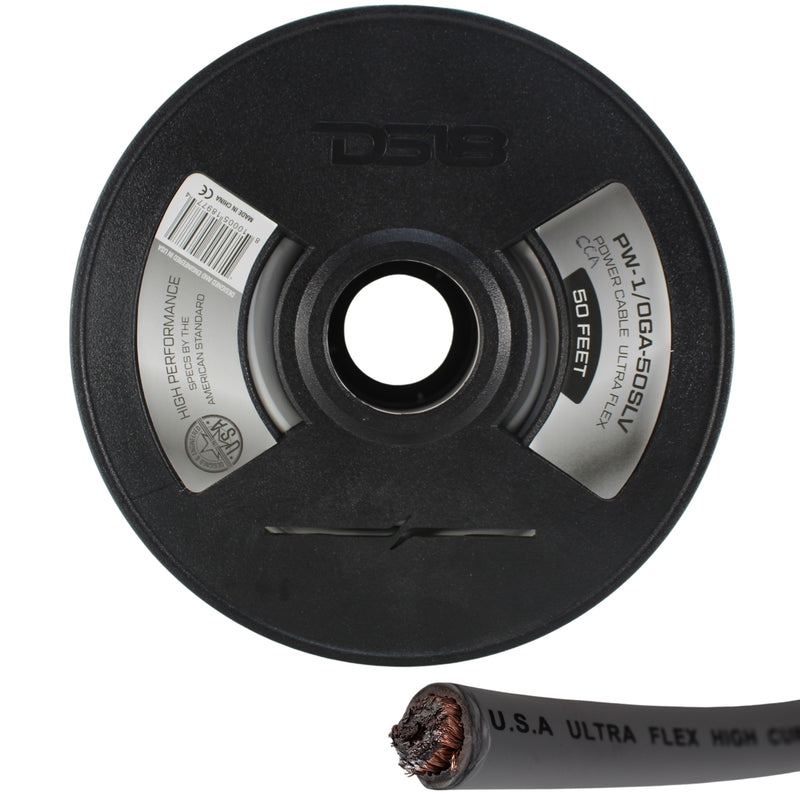 DS18 Car Audio 0 AWG CCA Power/Ground Wire Silver Lot Cut By The Foot