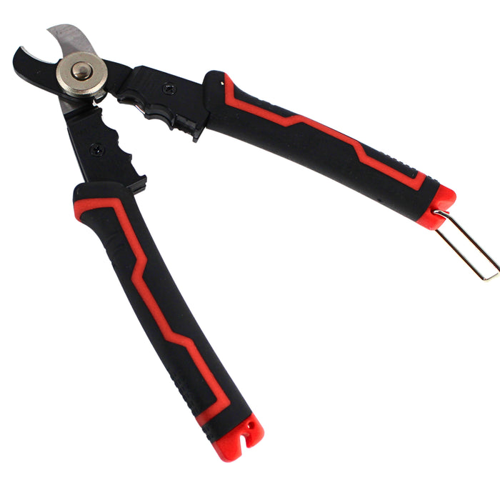 7" Heavy-Duty Carbon Steel Cable Cutter/Stripper with Non-Slip Ergonomic Grip