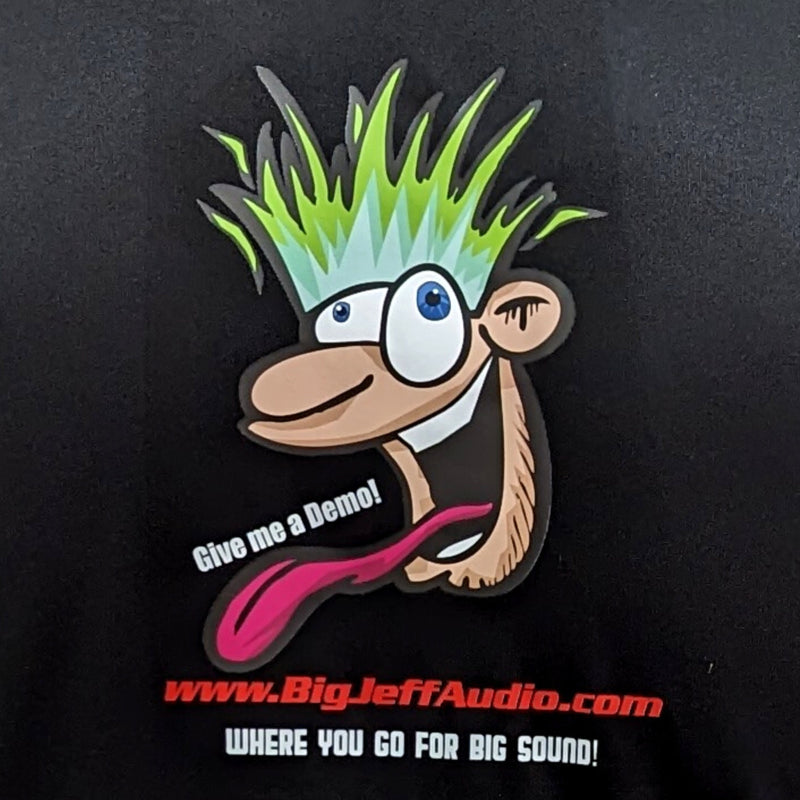 Official Big Jeff Audio Mr. Hair Tricks Black 100% Polyester Full Color Shirt