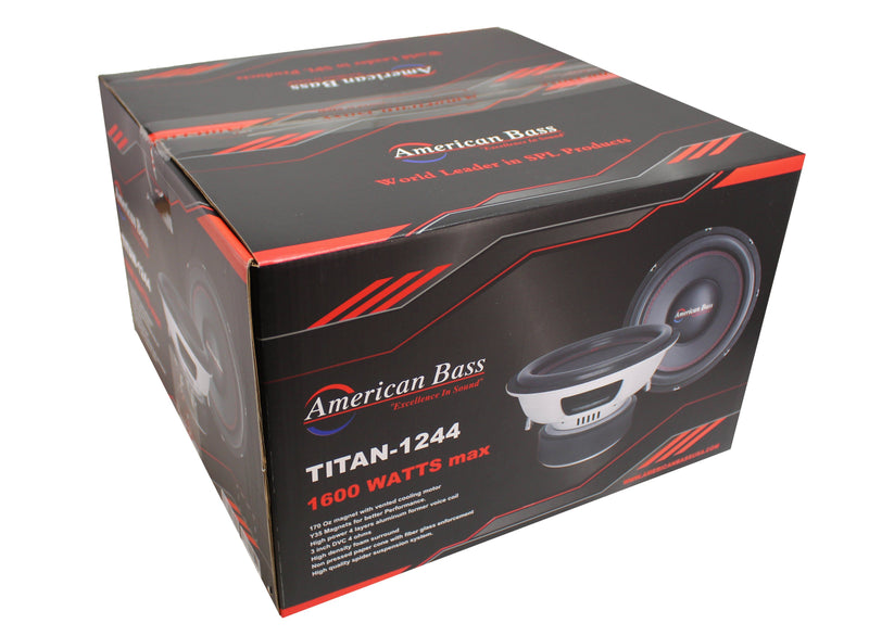 American Bass Titan 12" 800 Watt RMS Dual 4 Ohm Voice Coil Subwoofer Titan-1244