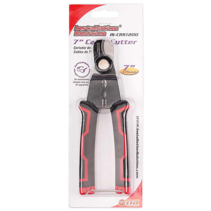 7" Heavy-Duty Carbon Steel Cable Cutter/Stripper with Non-Slip Ergonomic Grip