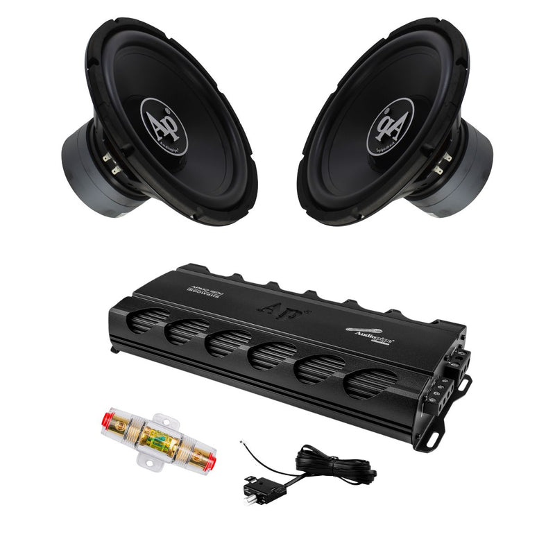 Audiopipe 12" Subwoofer and 1500W Amp Combo – Front View of TS-PP3-12-D4 and APMQ-1500