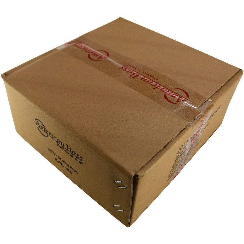 American Bass GFP104 Godfather 10” 400W RMS 4 Ohm Midrange Speaker box view as packaged.