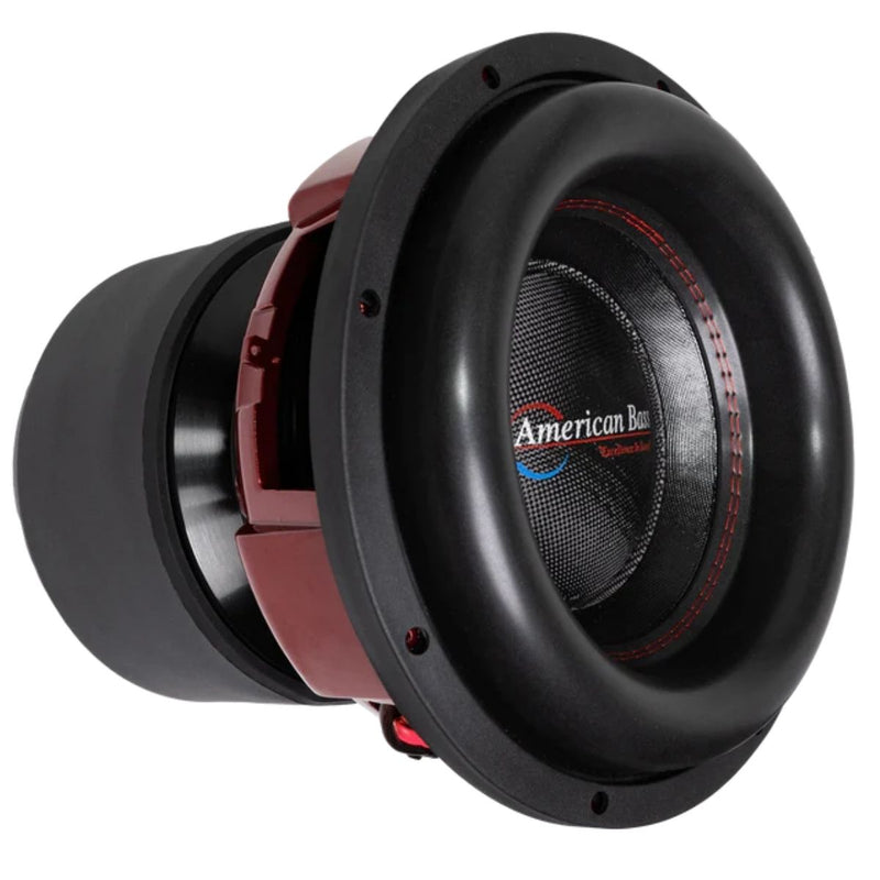 American Bass HURRICANE-1222 12" 3000W RMS dual 2-ohm subwoofer with 3" voice coil, 26mm Xmax, built for SPL and deep bass. Subwoofer Side View