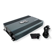 View of American Bass REBEL-8000.1 8000W Class D Monoblock Amplifier with knob remote showing.