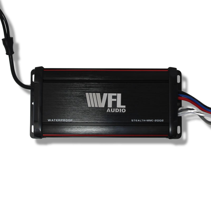 Front view of American Bass VFL-Stealth-MMC-2002 Waterproof 2 Channel Amplifier 500W