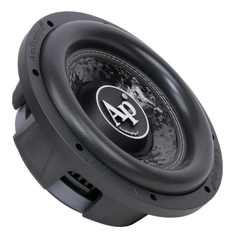 Compact 10" shallow subwoofer with 600W max power and deep bass. Features 3" BASV voice coil and 4-ohm impedance. Shop now for powerful sound. Subwoofer Angle View