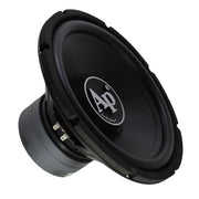 Front view of the Audiopipe 12-inch subwoofer with durable polypropylene cone and foam surround.