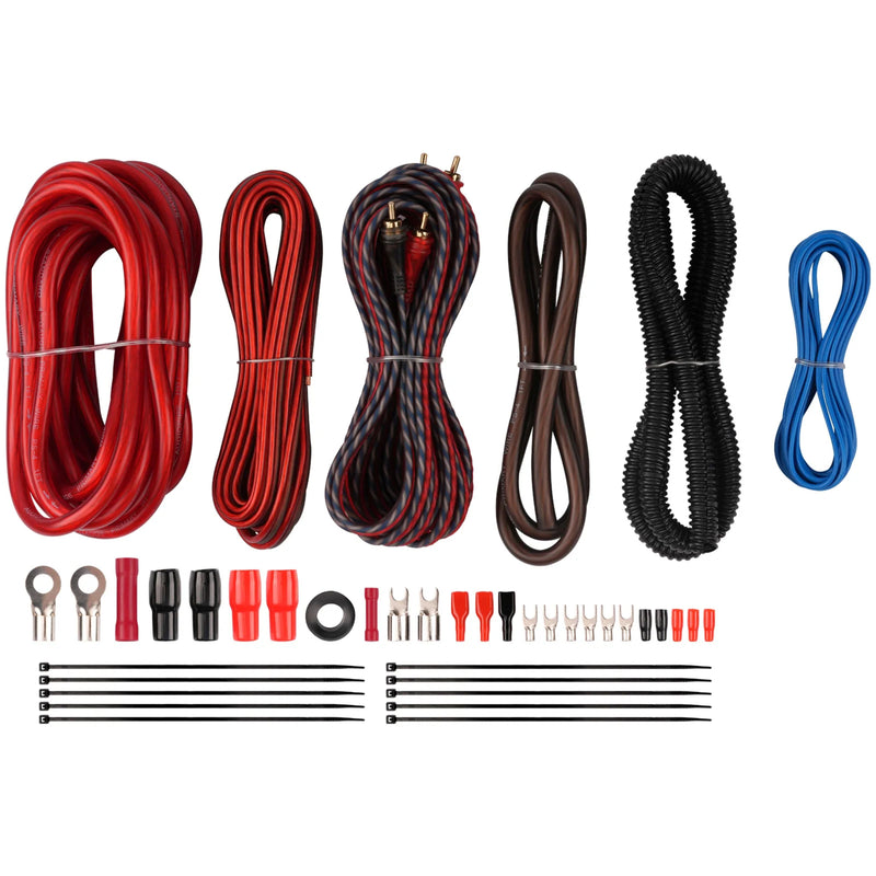 Flexible Red 4 Gauge Power Install Kit for 1 Amplifier Up to 1200 Watts RMS