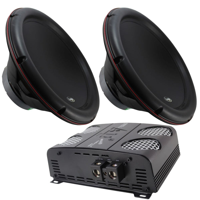 Complete Audiopipe combo with two AP-TS-CAR15 15" subwoofers and an AP-APHF-1500D-H1 Class D monoblock amplifier