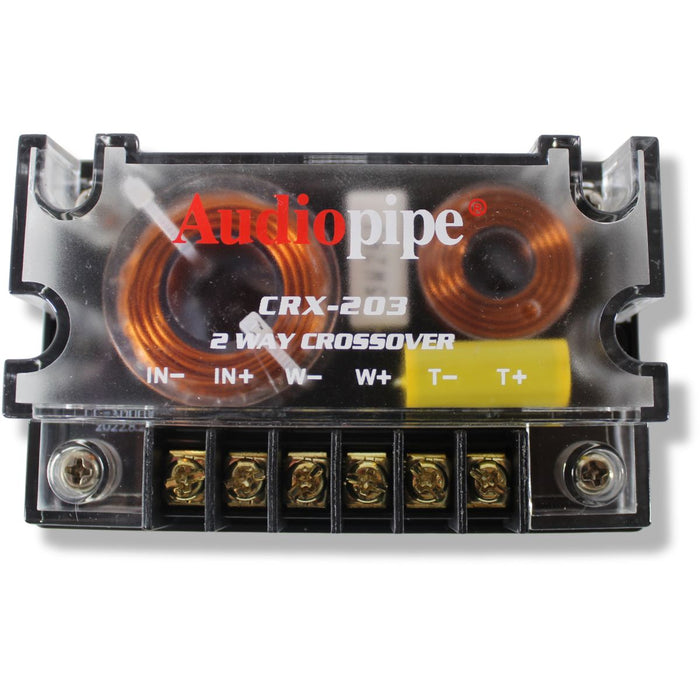 Audiopipe CRX-203 2-Way Passive Crossover | 150W RMS 300W Peak view from top down