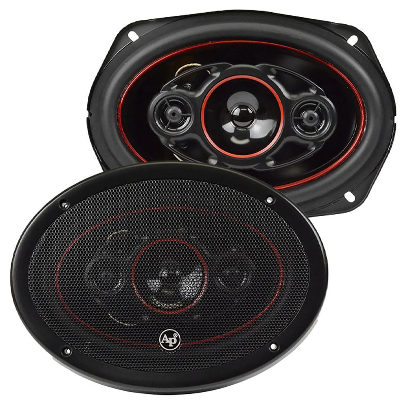 Upgrade your car audio with Audiopipe CSL-6924R 6x9 4-way speakers, featuring 500W max power, 4-ohm impedance and wide-range sound.  Speakers front with grill and no grill.