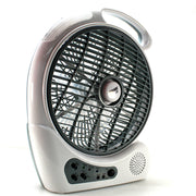 Front view of the Audiopipe EL8210F 10-inch fan showing protective grill and fan blades.