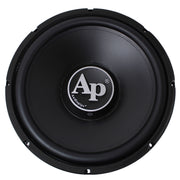 Front-facing view of the Audiopipe TS-PP2-15 15-inch subwoofer showcasing the cone, dust cap, and rubber surround.