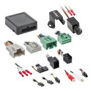 view of all included parts for Axxess Subwoofer Interface w/ Bass Knob & Vehicle T-Harness For GM 13-20