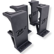 B2 Audio dual floating amplifier racks feature carbon-fiber-reinforced ASA construction and a two-level design for clean, space-saving stacked amp installs. 
