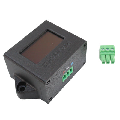 Basshead Garage voltmeter front with OLED screen showing voltage reading