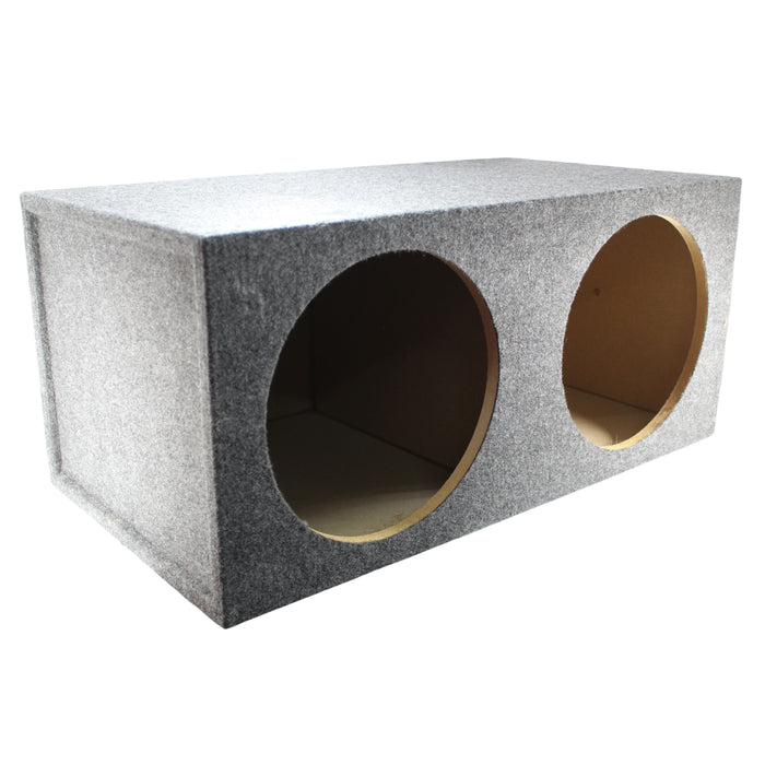 Dual 12” Sealed Carpeted Subwoofer Box Made w/ Heavy-Duty MDF Construction