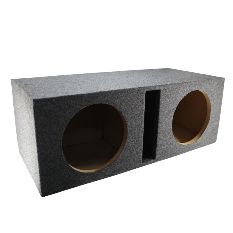 Dual 10” Vented Carpeted Subwoofer Box Made w/ Heavy-Duty MDF Construction