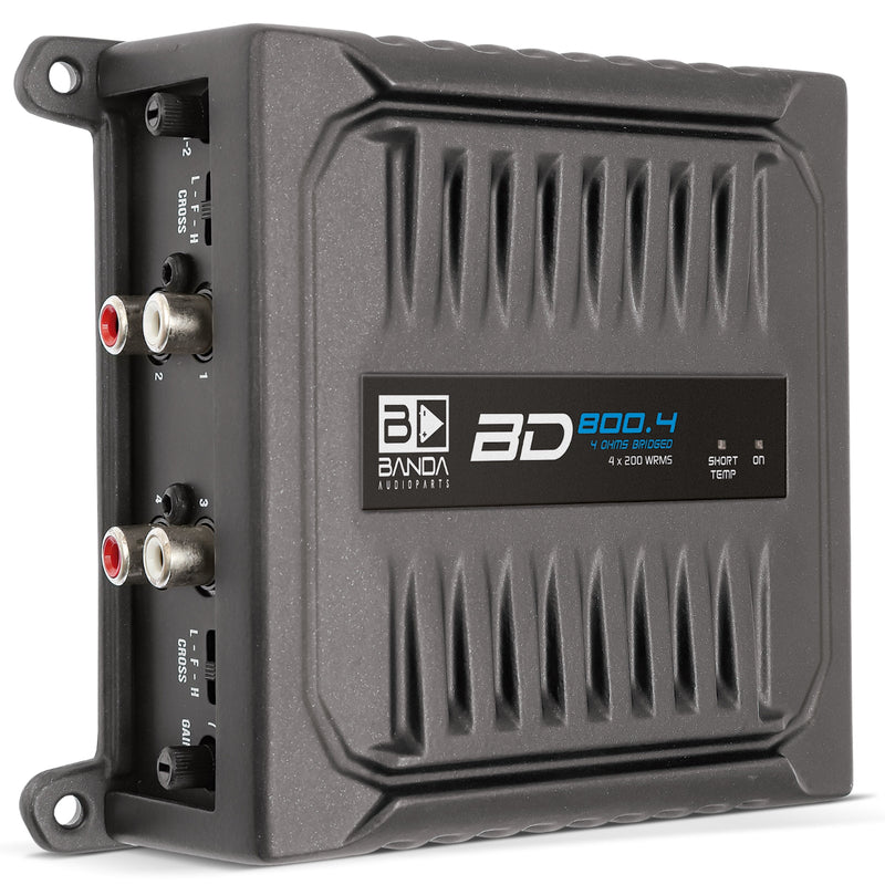 Banda 800 Watt 2-Ohm 4-Ch Pocket Series Compact Brazilian Amplifier BD-800.4-2