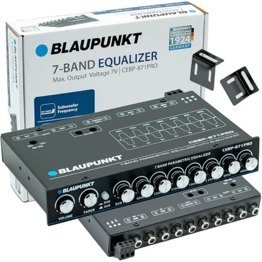 Upgrade your system with the Blaupunkt CEBP-871PRO 7-Band EQ. Clean 7V RMS output and precise tuning for crystal-clear car audio. Equalizer and Box View