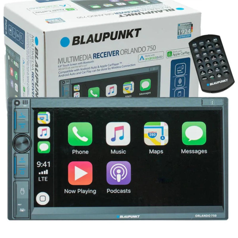 Upgrade your dash with the Blaupunkt Orlando 750. 6.9" touchscreen, Wireless CarPlay & Android Auto, Bluetooth, and 13-Band EQ.  Radio Screen View