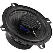 Audiopipe CSE-1502T 5.25" 2-way coaxial car speaker delivers 200W peak power with a PEI tweeter, carbon fiber-look cone, and durable steel basket for clean, dynamic sound.  front side angle view