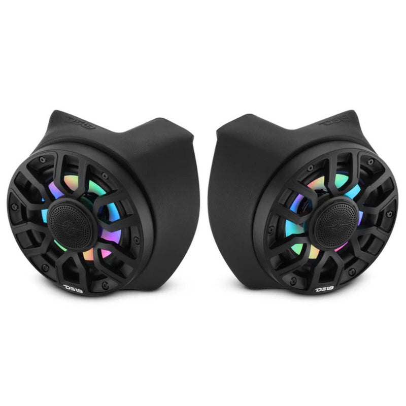 Upgrade your Can-Am X3 with DS18 rear B-pillar pods loaded with 6.5" LED speakers. OEM fit, loud and trail ready. Speaker Pair Image
