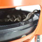 Close-up of the orange cone and Avatar-branded dust cap on the STU-1246-D2 subwoofer for SPL performance.