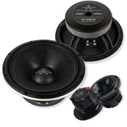 Complete set of Deaf Bonce 8-inch mid-bass speakers and 1-inch bullet tweeters with mounting hardware and accessories.