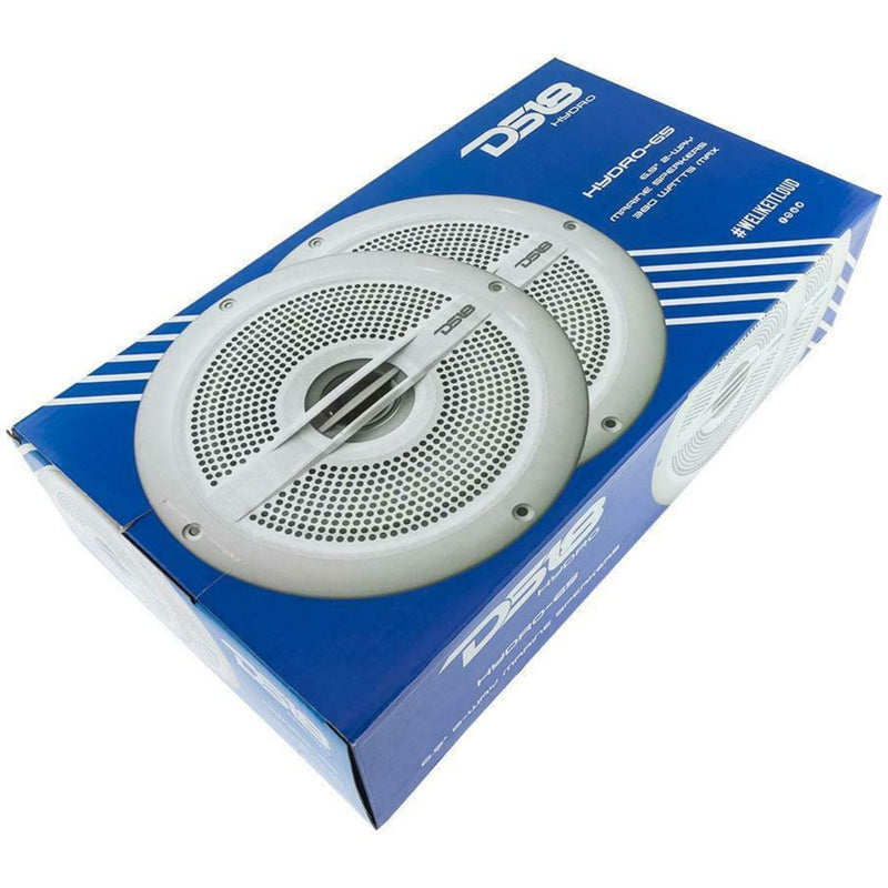 Pair of DS18 HYDRO65 Marine 6.5" Speakers Power Sports 760W Waterproof White