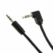DS18 3FT AUX Audio Cable | 3.5mm Ultra Flex for Car & Portable Use shows Auxiliary ends. 1 is angled.