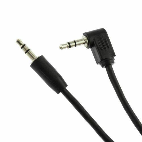 DS18 3FT AUX Audio Cable | 3.5mm Ultra Flex for Car & Portable Use shows Auxiliary ends. 1 is angled.