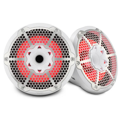Front view of DS18 NXL-10MD/WH | 10” Marine 2-Way Hybrid RGB LED Speaker (White) Pair