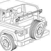 DS18 Tower Speaker Mounting Tube | Jeep Wrangler JL 2-Door Hardtop 2018-2023  mounted sketch