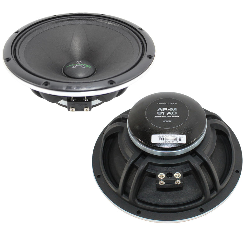  Display of the AP-M81AC-NEO speaker pair, engineered for clean midrange reproduction and efficient car audio system integration.