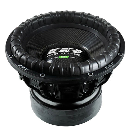 Deaf Bonce Apocalypse DB-5.5K 15" D1 subwoofer with 5500W RMS, Dual 1 Ohm voice coils, carbon sandwich cone, and extreme SPL performance. Subwoofer Side View