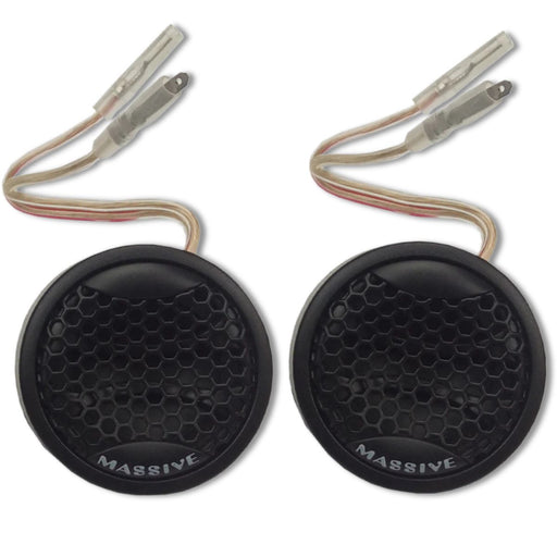 Front view of FT1 20mm Aluminum Dome Tweeters | 50W RMS Hi-Flux Neodymium 4 Ohm by Massive Audio