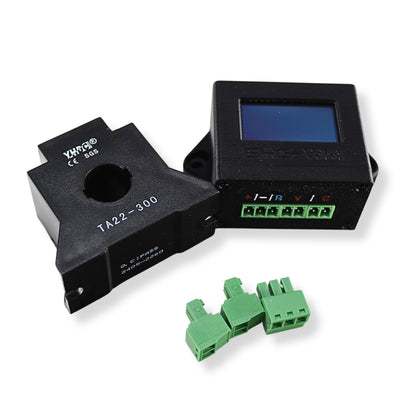 Front view of the Basshead Garage BHG-WM wattmeter displaying real-time power output on the digital screen