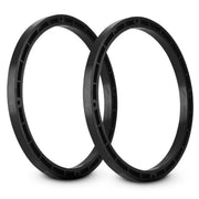 Add proper mounting depth for 8 inch speakers in Harley saddlebags with this ABS spacer ring pair. Product Side View